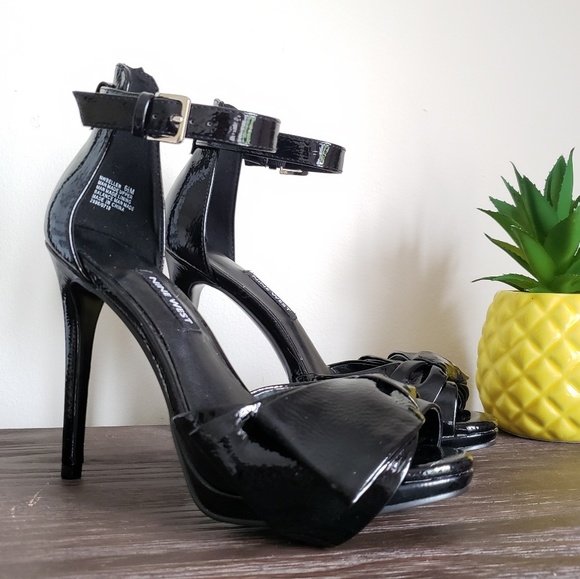 New nine west women's black dress sandals sz 6 1/2 - Picture 2 of 8